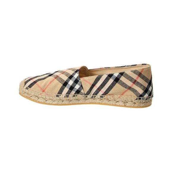 Burberry Mews Check Linen Espadrille, Brown - Picture 2 of 5